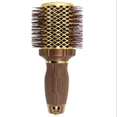 Olivia Garden NanoThermic PowerGrip Thermal brush with special patented wavy barrel for extra tension and grip, for medium to thick hair, 1 1/4 inch