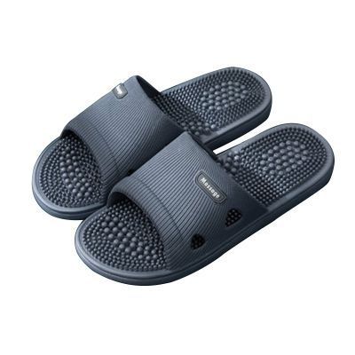 LEIYAN Massage Slippers for Women and Men, Slippers Indoor and Outdoor with Massage Double Cushion, for Bathroom Shower Slippers with Shock-Absorbing (Color : Gray, Size : Men9-9.5)
