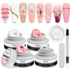 MIZHSE Solid Builder Gel, Nail Sculpture Gel Non-Sticky 4 Colors Nude Clear White Pink Hard Builder Nails UV LED Nail Extension for Salon Manicure Home DIY view 1