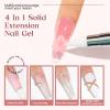 MIZHSE Solid Builder Gel, Nail Sculpture Gel Non-Sticky 4 Colors Nude Clear White Pink Hard Builder Nails UV LED Nail Extension for Salon Manicure Home DIY view 2