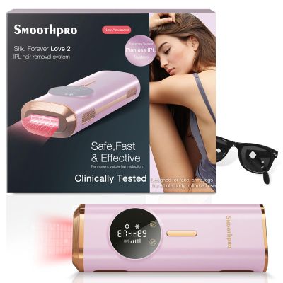 SMOOTHPRO Unisex IPL Hair Removal Device, Sapphire Ice Cooling Painless Permanent Hair Removal, Safe and Effective for Body and Face Full Body Use