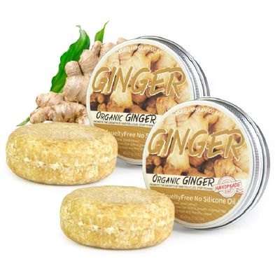 2 Pcs Ginger Soap,Ginger Hair Regrowth Shampoo Bar, Natural,Organic,Promotes Hair Growth for Men and Women