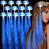 30 Pack Blue LED Lights Hair Light-Up Fiber Optic LED Hair Barrettes Extensions Light Flashing Fiber Optic Hair Braid Barrettes Hair Clips for 4th of July Party Favors Festival Party Bar Concert view 1