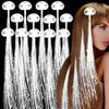 30 Pack White LED Lights Fiber Optic Hair Barrettes Extensions Light Flashing Fiber Optic Hair Braid Barrettes Clips for 4th of July Party Favors Festival Party Bar Concert view 1