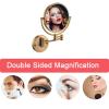 BhjKL Makeup Mirror Wall Mounted, Magnifying Mirror, 8 Inch Vanity Mirror, Double Sided Bathroom Mirror, 360 Swivel Extendable Shaving Up Mirror (Brushed Nickel 3X) view 4