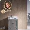 BhjKL Makeup Mirror Wall Mounted, 8'' Double Sided Vanity Mirror, 1X 10X Magnification Bathroom Mirror, 360 Swivel Extendable Cosmetic Mirror (Gold) view 2