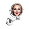 BhjKL Makeup Mirror Wall Mounted, Magnifying Mirror, 8 Inch Vanity Mirror, Double Sided Bathroom Mirror, 360 Swivel Extendable Shaving Up Mirror (Sliver 5X) view 1