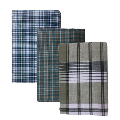 100% Pure Cotton MultiColor Lungies for Men (Size_2.25 Meter || Assorted Lungi pack of 3 Combo) By Indian Colletible