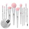Professional Makeup Brush Set Luxury 11pcs Silver Glitter Crystal Make Up Brush Kit Vegan Soft Synthetic Hair Foundation Eyeshadow Eyebrow Lip Cosmetic Brush Set With Gift Box For Girl view 1