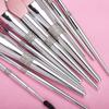 Professional Makeup Brush Set Luxury 11pcs Silver Glitter Crystal Make Up Brush Kit Vegan Soft Synthetic Hair Foundation Eyeshadow Eyebrow Lip Cosmetic Brush Set With Gift Box For Girl view 3
