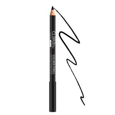 Claraline Long Lasting Sharpenable Eyeliner Pencil, Vegan & Cruelty Free, Highly Pigmented, Intense and Vibrant Colors, Smooth Soft Gliding for Girl & Women, 101 Deep Black