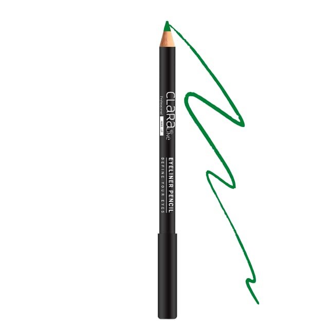 Claraline Long Lasting Sharpenable Eyeliner Pencil, Vegan & Cruelty Free, Highly Pigmented, Intense and Vibrant Colors, Smooth Soft Gliding for Girl & Women, 106 Emerald Green