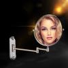BhjKL Wall Mounted Makeup Vanity Mirror, 1X/10X Magnifying Cosmetic Mirror, 8" Bathroom Mirror, Double Sided Makeup Mirror, 360 Extendable (Brushed Nickel) view 2