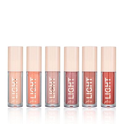 CAHIUYOA Light 6PCS Lip Gloss Set,Nude Pink Lip Gloss Kit Shine Glossy and Moisturizing,Lip Plumping Pack Bulk Liquid Lipstick for Women Girls-Set A