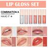 CAHIUYOA Light 6PCS Lip Gloss Set,Nude Pink Lip Gloss Kit Shine Glossy and Moisturizing,Lip Plumping Pack Bulk Liquid Lipstick for Women Girls-Set A view 2