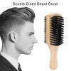 Beard Brush for Men, Wooden Handle Beard Brush DoubleSided Men's Beard Grooming Brush for Mustache Cleaning view 2