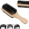 Beard Brush for Men, Wooden Handle Beard Brush DoubleSided Men's Beard Grooming Brush for Mustache Cleaning view 4