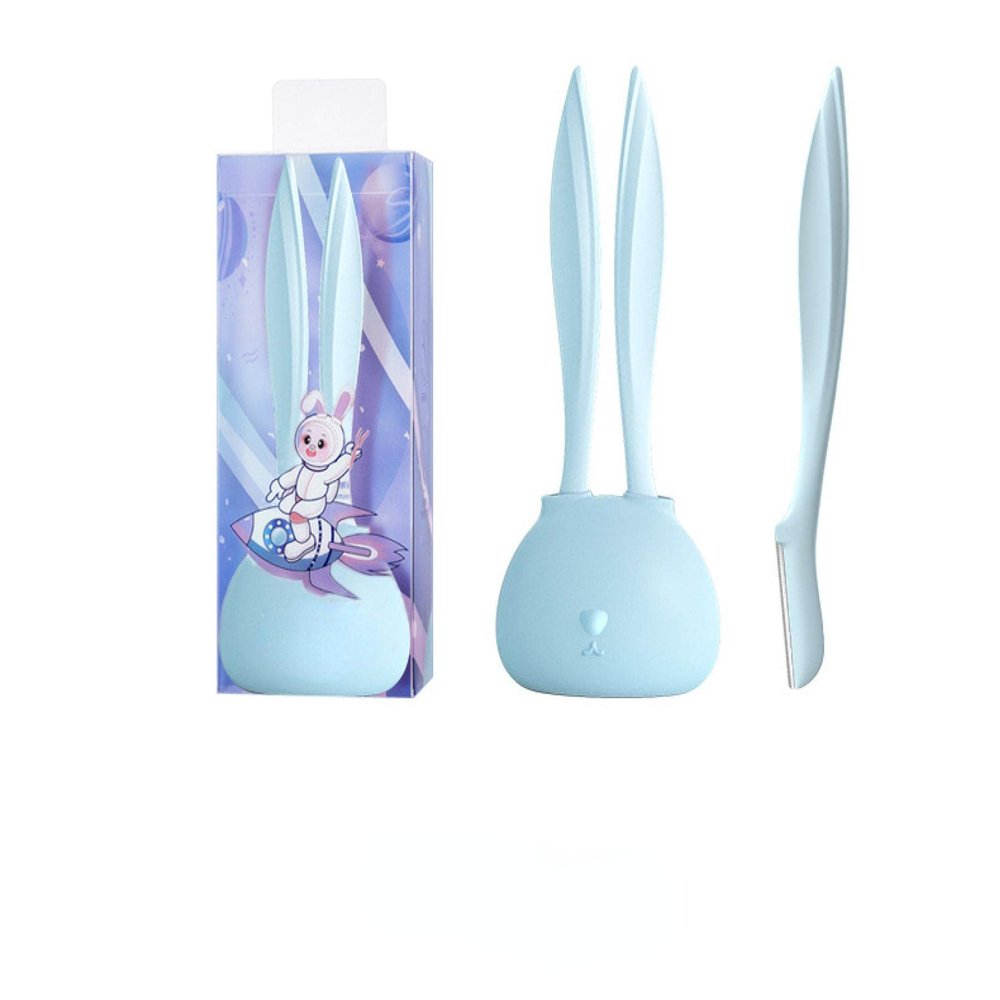 BTWRG Mini Eyebrow Trimmer Safety Shaving Knife Two Eyebrow Trimming Set Beginner Female Eyebrow Knife 03#IceMoonBlue