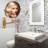 BhjKL Wall Mounted Makeup Mirror, 1X/10X Magnifying 8" Cosmetic Mirror, Double Sided Vanity Mirror, 360 Extendable Bedroom Bathroom Mirror (Antique) view 2