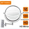 BhjKL Wall Mounted Makeup Mirror, 1X/10X Magnifying 8" Cosmetic Mirror, Double Sided Vanity Mirror, 360 Extendable Bedroom Bathroom Mirror (Antique) view 4