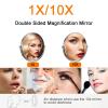 BhjKL Wall Mounted Makeup Mirror, 1X/10X Magnifying 8" Cosmetic Mirror, Double Sided Vanity Mirror, 360 Extendable Bedroom Bathroom Mirror (Silver) view 3