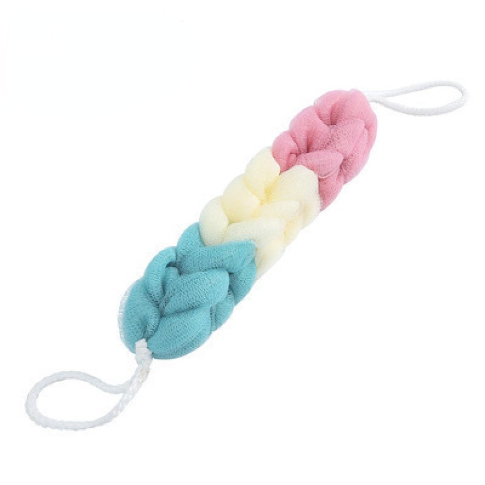ASDQW Long Bath Flower Adult Pull Back Strip Clean Bath Towel exfoliating Scrub Towel Wipe Back Bath Strip Green+Rice+Powder