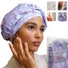 Reusable Shower Cap for Women Reusable Waterproof  Leakproof, Nonslip Hair Cap for Shower Flexiband  Soft, Breathable, Durable Christmas Shower Caps by SMPL OBJECTS (Marble) view 1