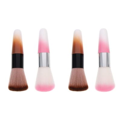 FRCOLOR 4pcs Nail Dust Remover Makeup Brush Comfortable Handle for Nail Salon Travel Use Includes Brushes for Makeup Application Care