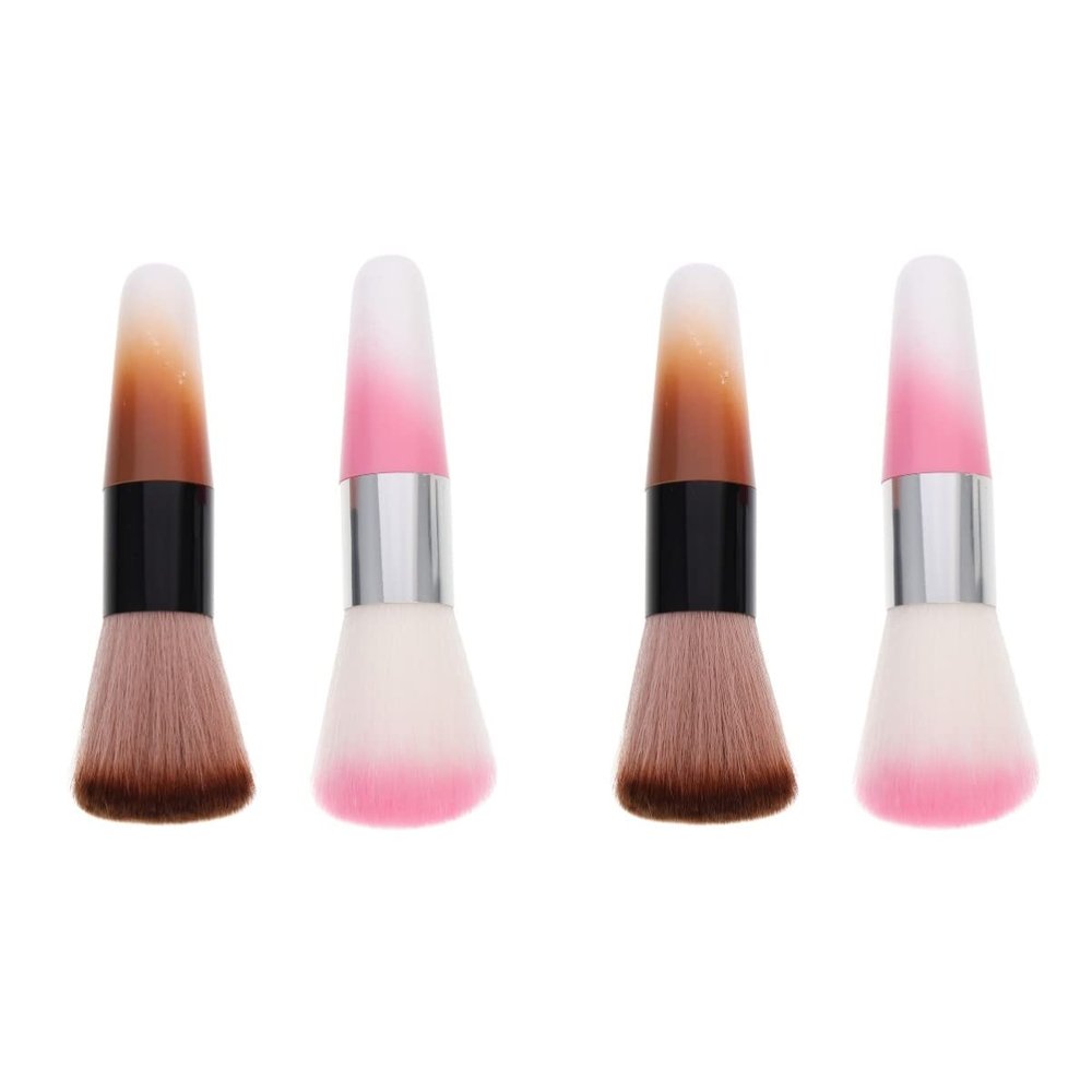 FRCOLOR 4pcs Nail Dust Remover Makeup Brush Comfortable Handle for Nail Salon Travel Use Includes Brushes for Makeup Application Care