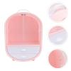 Beavorty 1pc Double Door Desktop Cosmetics Organizer Convenient Makeup Storage Rack for Skincare and Sundries Dustproof Design for Home Use Pink view 3