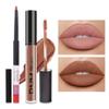 2pcs Rose-Beige Lip Liner and Lipstick Makeup Set, Nude Matt Liquid Brown Lipstick 24H Waterproof Long Lasting Matt Lip Kit (#25) view 1