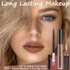 2pcs Rose-Beige Lip Liner and Lipstick Makeup Set, Nude Matt Liquid Brown Lipstick 24H Waterproof Long Lasting Matt Lip Kit (#25) view 2