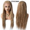 31" Box Braided Wigs for Black Women 4.75"x12.5"Lace Front Braids Wigs with Natural Baby Hair Micro Twist Lightweight Braided Wig for Woman Glueless Synthetic Hair (#27/613M Blonde) view 2