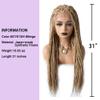 31" Box Braided Wigs for Black Women 4.75"x12.5"Lace Front Braids Wigs with Natural Baby Hair Micro Twist Lightweight Braided Wig for Woman Glueless Synthetic Hair (#27/613M Blonde) view 4