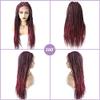 31" Box Braided Wigs for Black Women 4.75"x12.5"Lace Front Braids Wigs with Natural Baby Hair Micro Twist Lightweight Braided Wig for Woman Glueless Synthetic Hair (#T1B/BUG Black Mix Red) view 3