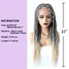 31" Box Braided Wigs for Black Women 4.75"x12.5"Lace Front Braids Wigs with Natural Baby Hair Micro Twist Lightweight Braided Wig for Woman Glueless Synthetic Hair (#1B/613T Black Blonde Ombre) view 4