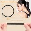 150 Pieces Black Hair Ties for Thick Curly Hair Bulk Hair Bands Ponytail Holders Hair Elastics for Women or Men (3mm) view 3