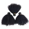 Mongolian Afro Kinky Curly Bundles Human Hair 16 18 20 Inch 4B 4C Afro Curly Weave Bundles Afro Kinky Human Hair Bundles for Black Women Unprocessed Virgin Hair Extensions Natural Color view 3
