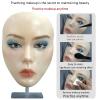 5D makeup Practice Face Board, Silicone Makeup Mannequin Face, Reusable Beginner Practice Eye Makeup Face, Eye Fake Silicone, Makeup Artist Full Face Practice Eyelash Eye Shadow Eyeliner Pen Simulatio view 2