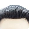 Fine Mono Lace Toupee For Men Human Hair Pieces French Lace Mens Toupee Lace Center NPU Skin Coating Around Hair Replacement System Black Brown Blonde Gray Hair Units For Men. (6X8"-120% Medium light to medium density, 1B# OFF BLACK) view 3