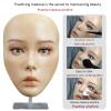 5D makeup Practice Face Board, Silicone Makeup Mannequin Face, Reusable Beginner Practice Eye Makeup Face, Eye Fake Silicone, Makeup Artist Full Face Practice Eyelash Eye Shadow Eyeliner Pen Simulatio view 2