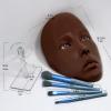 3D makeup Practice Face Board, Silicone Makeup Mannequin Face, Reusable Beginner Practice Eye Makeup Face, Eye Fake Silicone, Makeup Artist Full Face Practice Eyelash Eye Shadow Eyeliner Pen Simulatio view 2