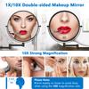 DECLUTTR 9 Inch Large Wall Mounted Makeup Mirror, 1X/10X Magnifying Mirror Double-Sided, 360 Swivel Extendable Makeup Mirror for Bathroom, Black view 2