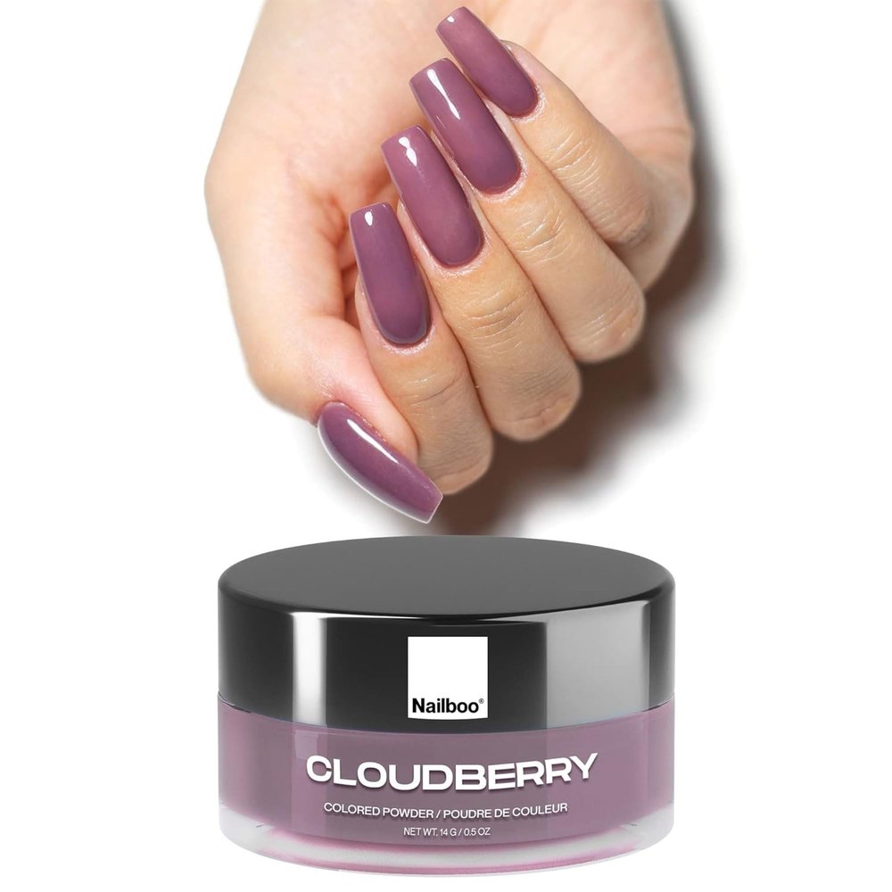 Nailboo Dip Powder for Nails, Cloudberry  Dusty Purple Nail Dipping Powder, Custom Made with Highly Pigmented Ultra-Fine Formula, No UV Light Needed, DIY Nails at Home for Beginners or Pros, 0.5 oz