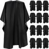 Foaincore 12 Pcs Shampoo Capes for Salons Waterproof Barber Capes for Hair Stylist 59" x 47" with Adjustable Snap Closure(Black,Solid) view 1