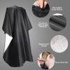 Foaincore 12 Pcs Shampoo Capes for Salons Waterproof Barber Capes for Hair Stylist 59" x 47" with Adjustable Snap Closure(Black,Solid) view 4