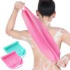 Back Scrubber for Shower Exfoliating Washcloth Back Cloth Body Extended Length Scrubber Towel Nylon Exfoliating Stretchable Pull Strap Wash Cloth for Bath Body Scrub Washcloth 2 Pack (Pink,Mint) view 1