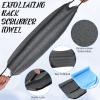 Back Scrubber for Shower Exfoliating Washcloth Back Cloth Body Extended Length Scrubber Towel Nylon Exfoliating Stretchable Pull Strap Wash Cloth for Bath Body Scrub Washcloth 2 Pack (Gray,Blue) view 3