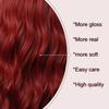 perruque rouge AMILKS longues pour femmes - Perruques synthtiques  cheveux onduls naturels avec frange (capuchon de perruque gratuit) view 2