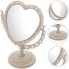 AKHFKY 1 Pack 7-Inch Tabletop Vanity Makeup Mirror with 3X Magnification Double-Sided Rotatable Dresser Mirror Bathroom Bedroom Dressing Beauty Mirror (Beige) view 2